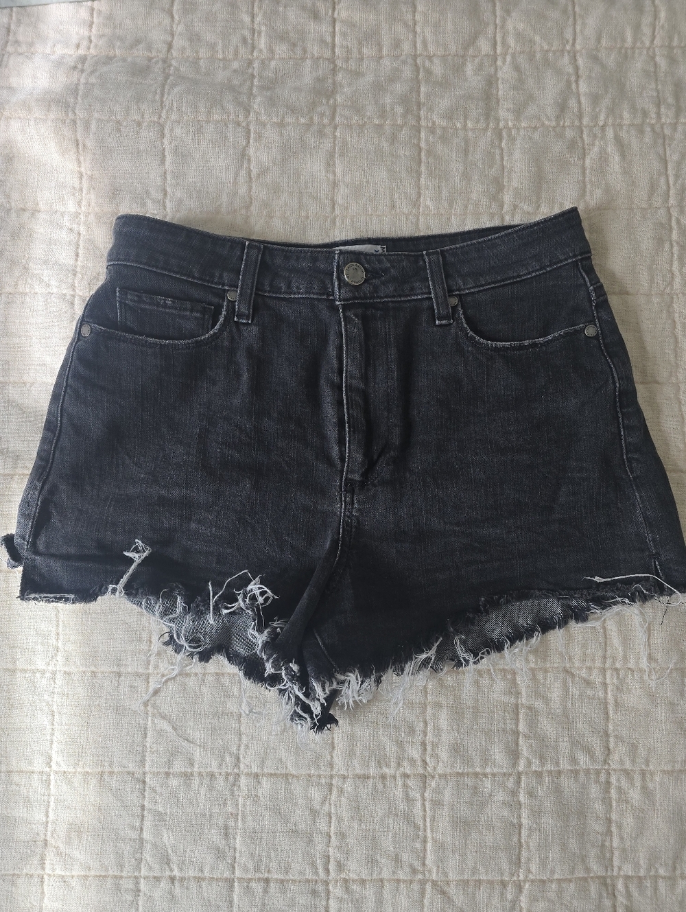 PAIGE MARGOT SHORTS Women's Black Distressed Denim Shorts
